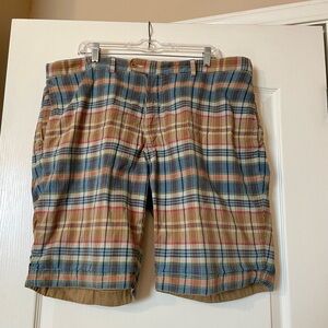 Polo Ralph Lauren Shorts Size 40 Khaki Plaid Reversible Chino Classic Cotton 90s